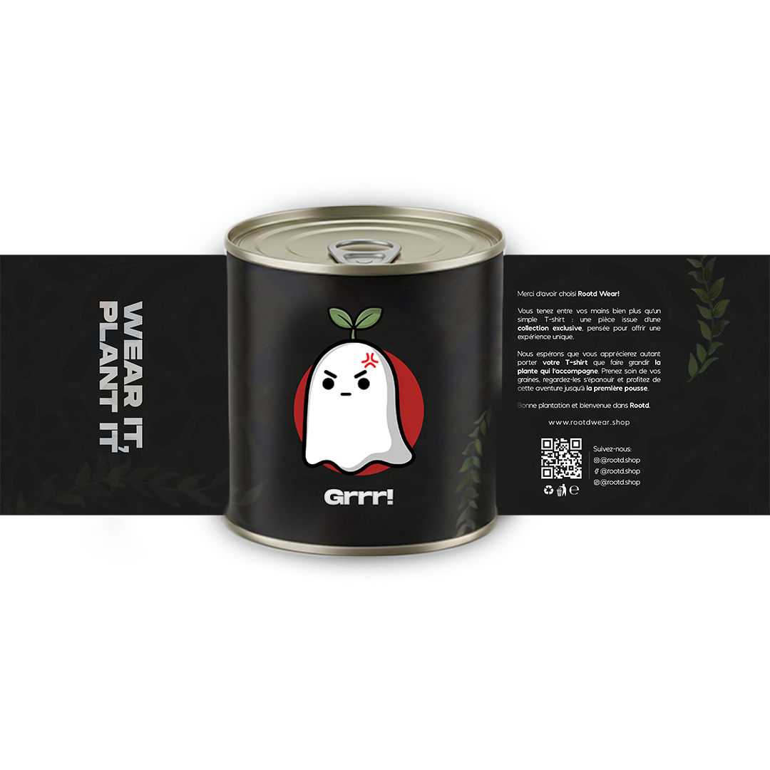 T-shirt Noir Brodé + Boîte Plantable