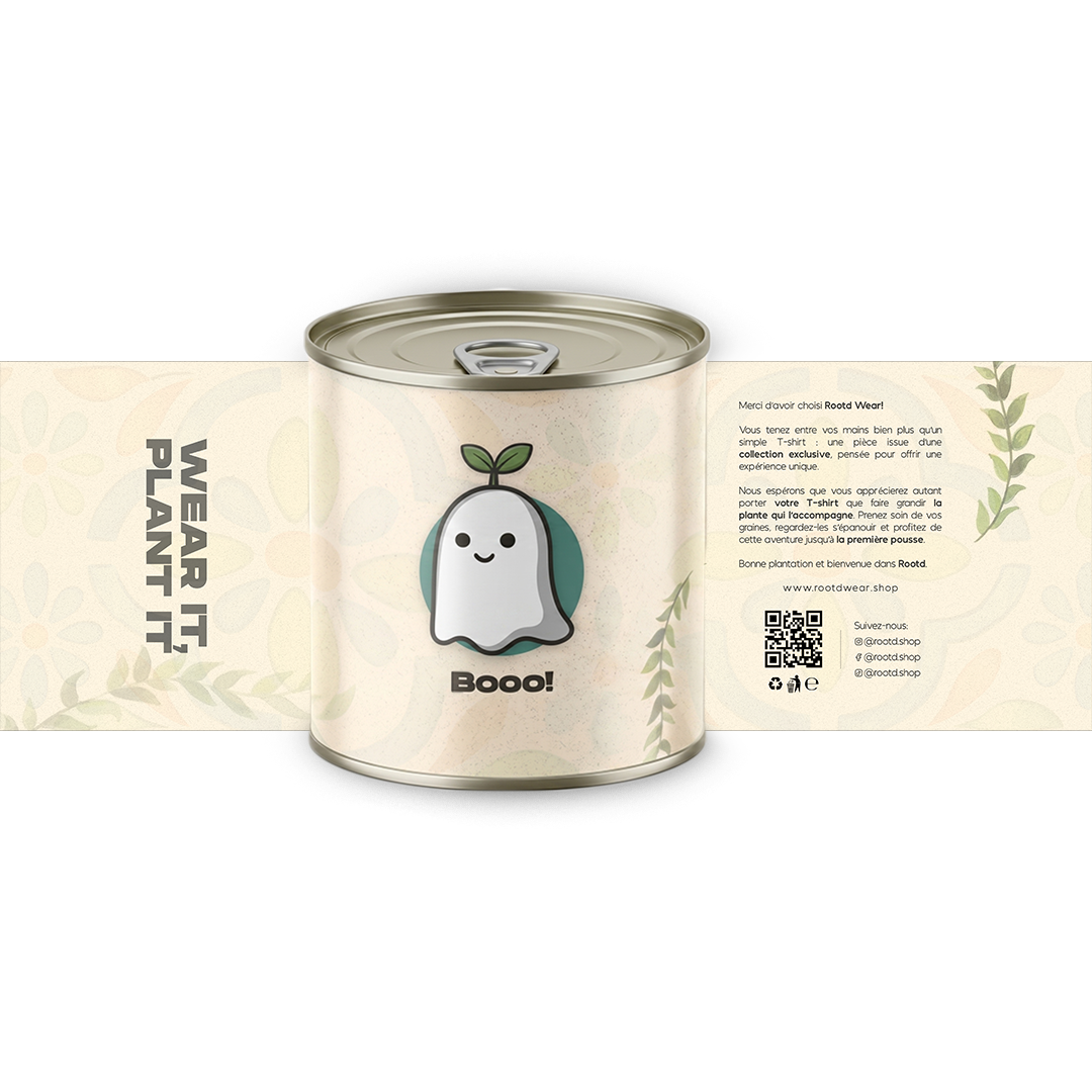T-shirt Blanc Brodé + Boîte Plantable