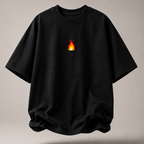 FLAME | Oversize T-shirt Blanc Cassé / Noir + Boîte Plantable