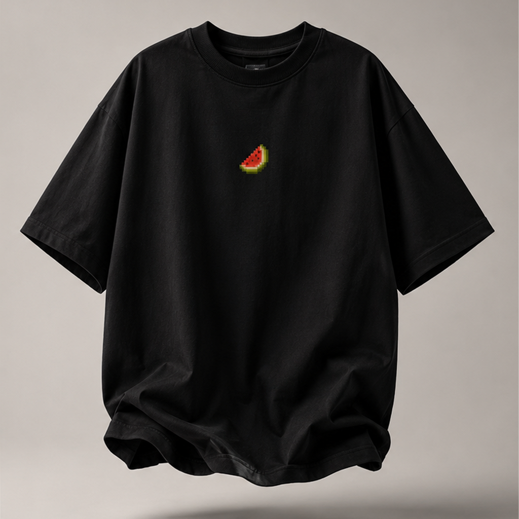 MELON | Oversize T-shirt Blanc Cassé / Noir + Boîte Plantable