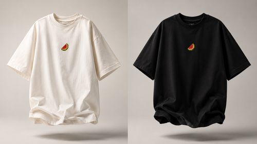 MELON | Oversize T-shirt Blanc Cassé / Noir + Boîte Plantable