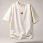 MELON | Oversize T-shirt Blanc Cassé / Noir + Boîte Plantable