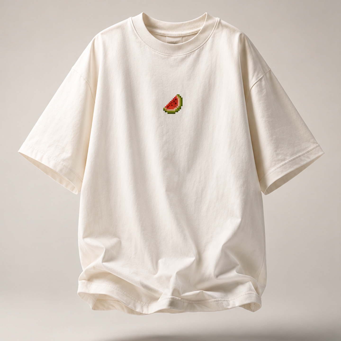 MELON | Oversize T-shirt Blanc Cassé / Noir + Boîte Plantable
