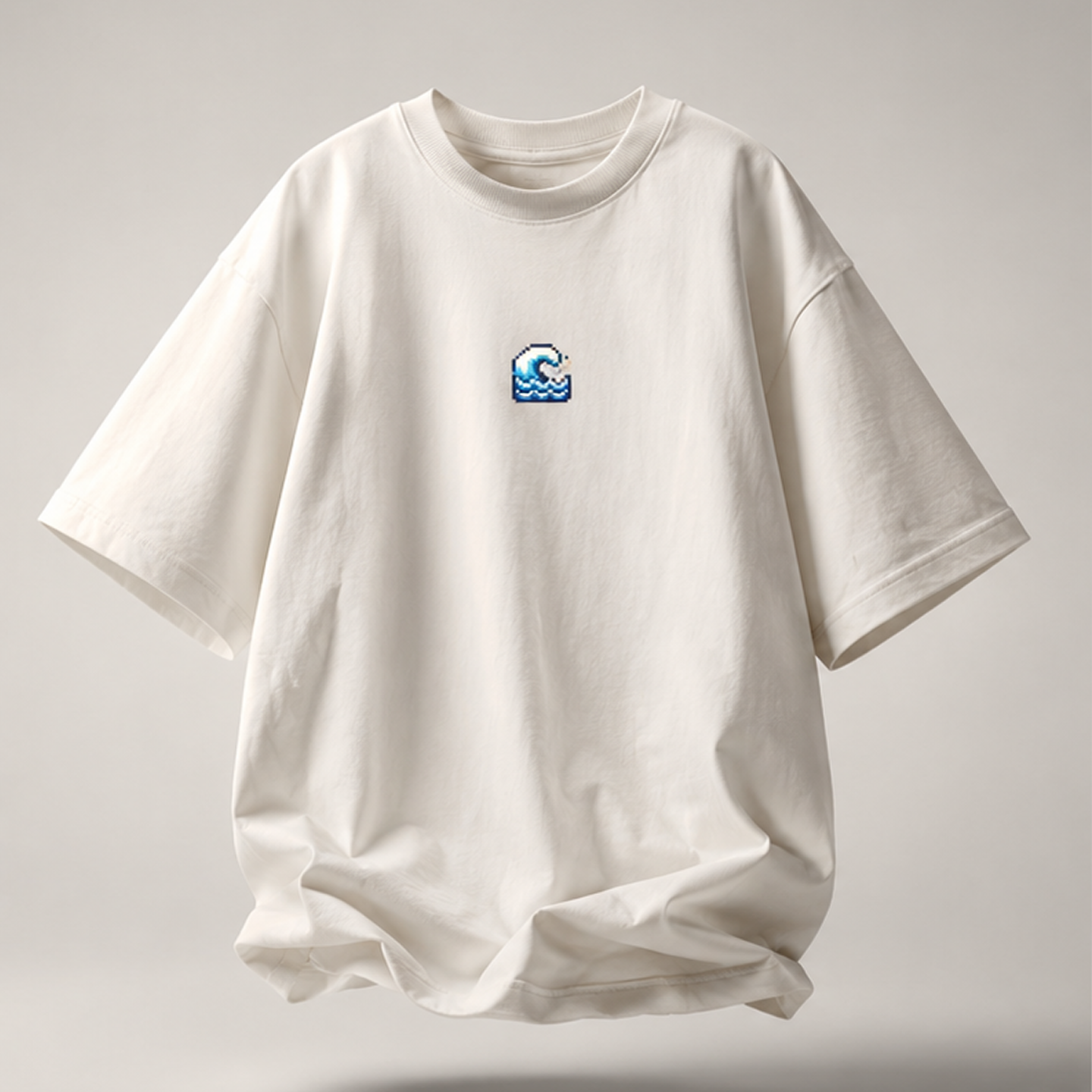 WAVY | Oversize T-shirt Blanc Cassé / Noir + Boîte Plantable